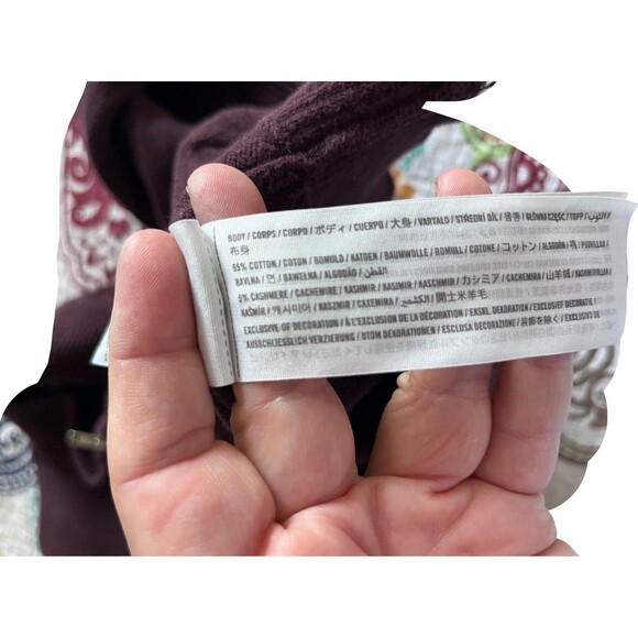 Abercrombie Fitch  Soft A&F  Sweater Cotton Cashmere Purple Polo Collar S - Picture 7 of 8